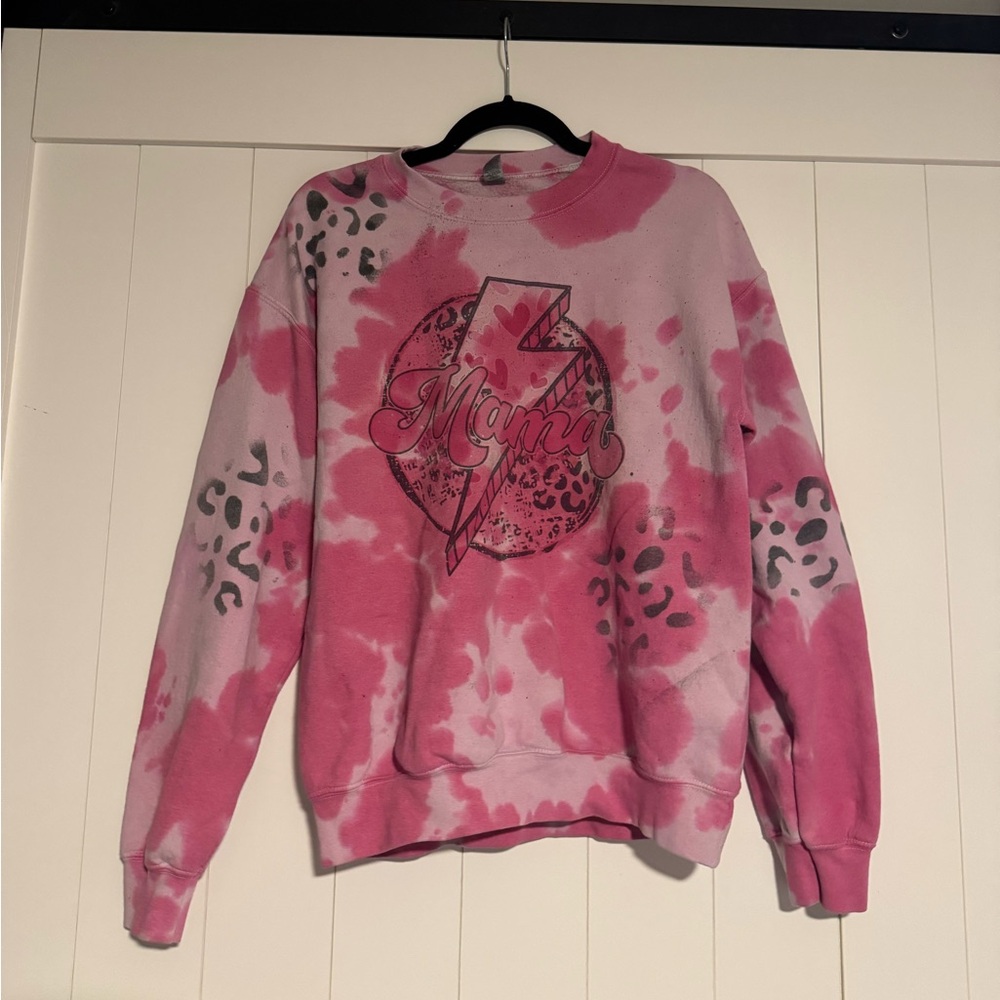 Tie Dye Pink Mama Sweatshirt
